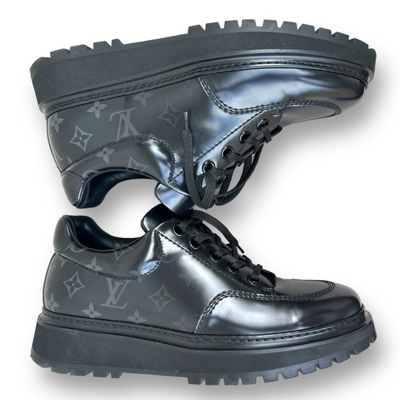 LOUIS VUITTON MEN SIZE 8.5 Abbesses black Derby EXCELLENT CONDITION - Picture 4 of 10